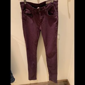 Rag & Bone burgundy skinny jeans